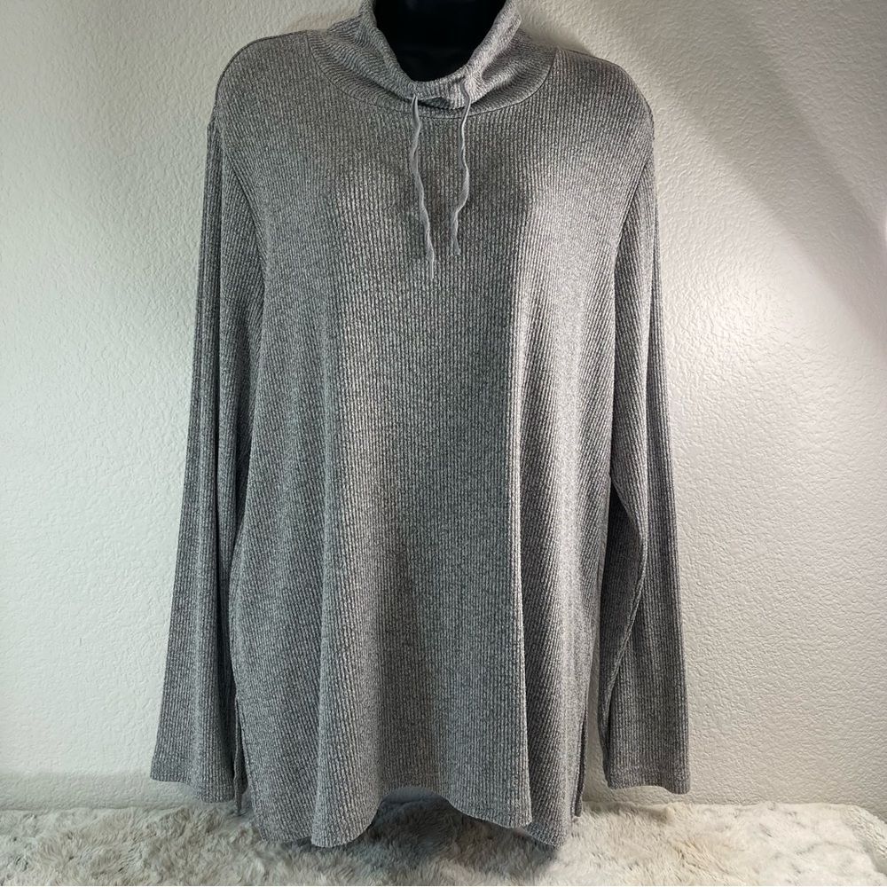 Jockey Gray Cowl Neck Sweater Women’s XXL Soft Long Sleeve Cozy Top